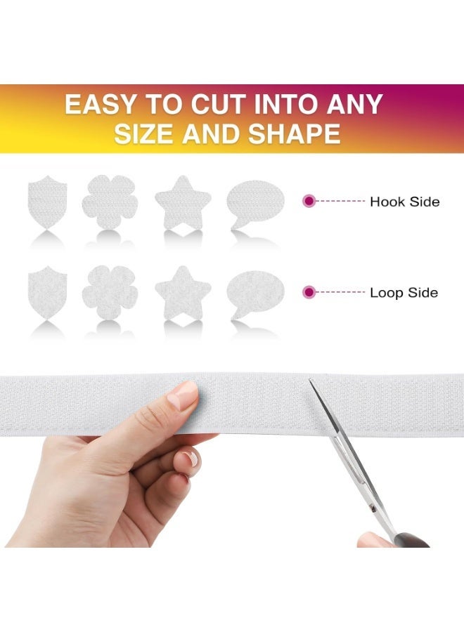 ثري ام زوج واحد من شريط فيلكرو شديد التحمل، 2.5 سم × 5 م، لاصق ذاتي بخطاف وحلقة، شريط تثبيت أبيض مزدوج الجوانب، شريط لاصق قوي مقاوم للماء، شرائط لاصقة قابلة لإعادة الاستخدام لتنظيم الكابلات، وتثبيت السجاد، ومستلزمات منزلية وأخرى خاصة بالمرآب. - Image 3